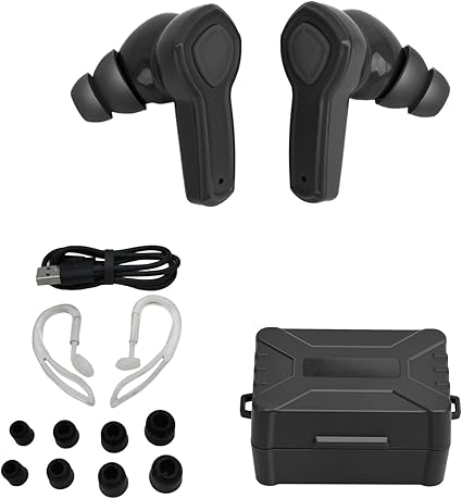 NR24dB Noise Reduction Shooting Earbuds Electronic Earplug Active Hearing Protection Earplugs Electric Amplification Ear Plugs Rechargeable Kits with Charging Box for Men Women Hunting Shooters(Black) NR24dB Noise Reduction Shooting Earbuds Electronic Earplug Active Hearing Protection Earplugs Electric Amplification Ear Plugs Rechargeable Kits with Charging Box for Men Women Hunting Shooters(Black)