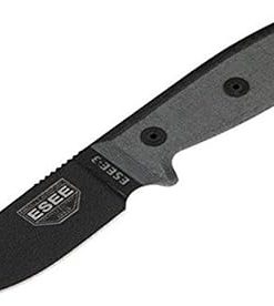 ESEE -3 Plain Edge Modified Pommel Black Blades with Micarta Handles and Black Sheath 2