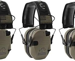 Walker’s Razor Slim Shooter Electronic Hunting Folding Hearing Protection Earmuffs w/ 23dB Noise Reduction & Sound Amplification, Tan Patriot (3 Pack)