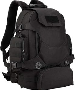 UNISTRENGH 40L Military Style Backpack Tactical Rucksack Hunting Backpack MOLLE System Outdoor Travel Bag Army Gear Daypack, Black