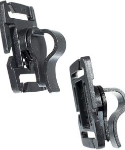 Rotating Web Clip with Straw Holder – Black Hardened Plastic – for Backpacking, Traveling, and Camping Use – Available in Various Pack Sizes