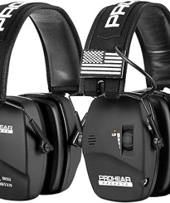 PROHEAR 036 Digital Electronic Shooting Ear Protection Patriot Sound Amplification Earmuffs & 016 Shooting Ear Protection Safety Earmuffs Gun Range Hunting (Black)