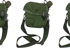 New 2 Qt OD Canteen with Used 2 Qt OD Canteen Cover with Strap (3-(Pack))