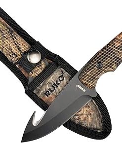 RUKO RUK0105, 3-1/4″ 440A Stainlesss Steel Folding Blade Skinning Knife, WX-3D Camouflage