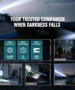 OLIGHT Warrior X 4 Rechargeable Tactical Flashlight 2,600 High Lumens with 630 Meters Long Range Thrower Bundle with Arkfeld Flat Flashlight 1000 Lumens Dual Light Source EDC Lights with Green 2