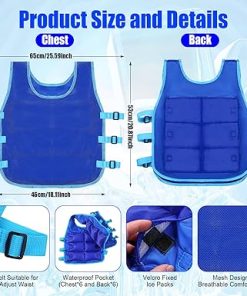 Hicarer 10 Pcs Summer Cooling Vest with 240 Pcs Ice Packs Adjustable Ice Vests Work Vest for Men Women Body Cooling Products for Motorcycle, Fishing, Running, Cooking, Gardening, Sport 2