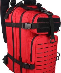 Lightning X TacMed First Responder Medic Backpack | Military Style MOLLE Day Pack + Dividers & Pockets for First Aid Supplies (Red) Lightning X TacMed First Responder Medic Backpack | Military Style MOLLE Day Pack + Dividers & Pockets for First Aid Supplies (Red)