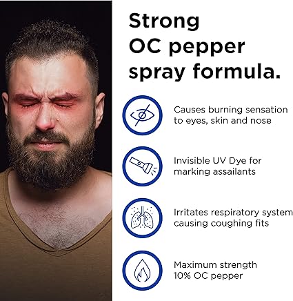 Mace Brand Personal Pepper Spray (4 Pack), Accurate 10’ Powerful Pepper Spray with Flip Top Safety Cap, Leaves UV Dye on Skin, Great for Self Defense, Black 2 Mace Brand Personal Pepper Spray (4 Pack), Accurate 10’ Powerful Pepper Spray with Flip Top Safety Cap, Leaves UV Dye on Skin, Great for Self Defense, Black - Image 2