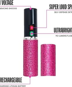 BLINGSTING Pepper Spray & Lipstick Stun Gun Kit – Professional Grade, Maximum Strength Pepper Spray & Compact Stun Gun with LED Flashlight & Rechargeable Battery 2