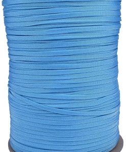 Coreless/Gutted 550 Paracord – Flat Hollow Cord – Whip Makers Computer Cable Sleeve – Turquoise 1000 Feet