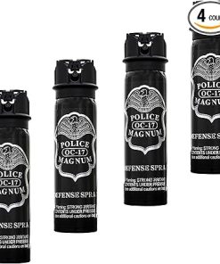 POLICE MAGNUM Pepper Spray Self Defense- Max Strength Portable Canister- 4 Ounce Flip Top